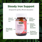 Flora Ferritin+ Delayed-Release Iron Supplement - Plant-Based Iron Supplement - Blood Cell & Energy Support - Vegan & Gluten-Free - Amber Glass Bottle - 60 Vegan Capsules