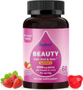 Natural 6000mcg Biotin Gummies No Sugar Added, Hair Skin and Nails Beauty Gummies with Vitamins A C E for Women Men, GMO Free, Gluten Free