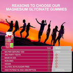 Magnesium Glycinate Gummies 1000mg - Sugar-Free Magnesium Potassium Supplement with Vitamin D, B6, CoQ10 for Adults & Kids,High Absorption for Calm Mood & Sleep Support - 60 Raspberry Gummies