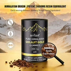 Shilajit Gummies: Pure Shilajit Himalayan Rich in Ashwagandha Gaulshura Fulvic Acid 85 Micronutrients Suitable for Men and Women No Added Sugar