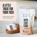 Wipe That Tush On-The-Go Flushable Wipes - 4 Packs of 30 Individually Wrapped Wipes, 120 Total - Fragrance Free - Extra Large & Soft - Hypoallergenic With Aloe & Vitamin E - Septic-Safe