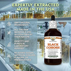 Black Cohosh (Cimicifuga Racemosa) Dry Root Glycerite, Made in Hawaii, Raw Materials, All Natural, Vegan, Lab Tested Alcohol-Free Liquid Extract - 4 fl.oz