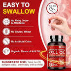 NATURE TARGET Krill Oil 1200mg with Omega-3 EPA & DHA with Astaxanthin, Phospholipids & Choline - Supports Heart, Brain, Join Health, Non-GMO, Gluten Free, 120 Softgels (60 Servings)