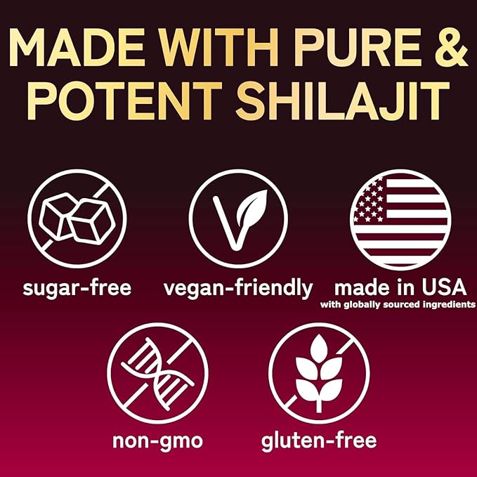 Kwala Nutrition Shilajit Gummies for Men & Women | Sugar Free | Non-GMO, Vegan Supplement | 90 Count
