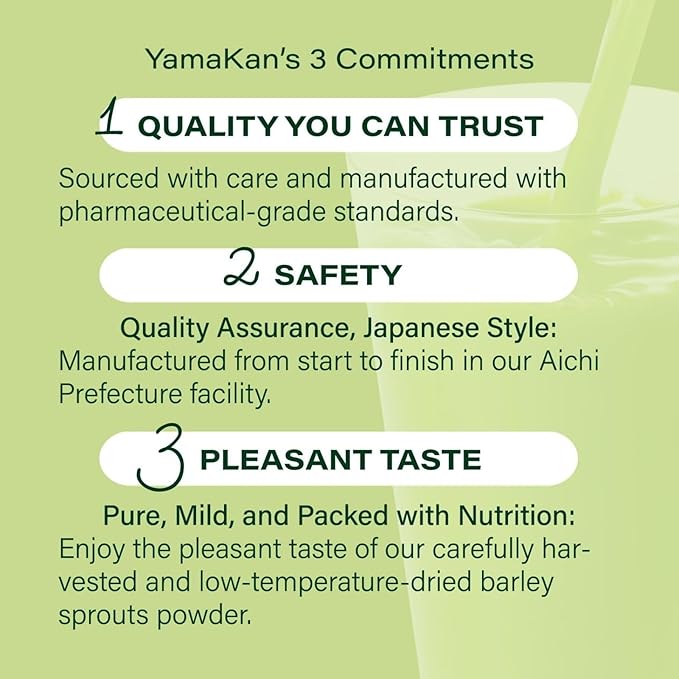 YAMAKAN Young Barley Grass Powder with Added Greens & Fiber Blend for Women & Man, Super Greens Powder with Grass Juice & Fiber for Inner Balance, Made in Japan, 7 Portable Sachets
