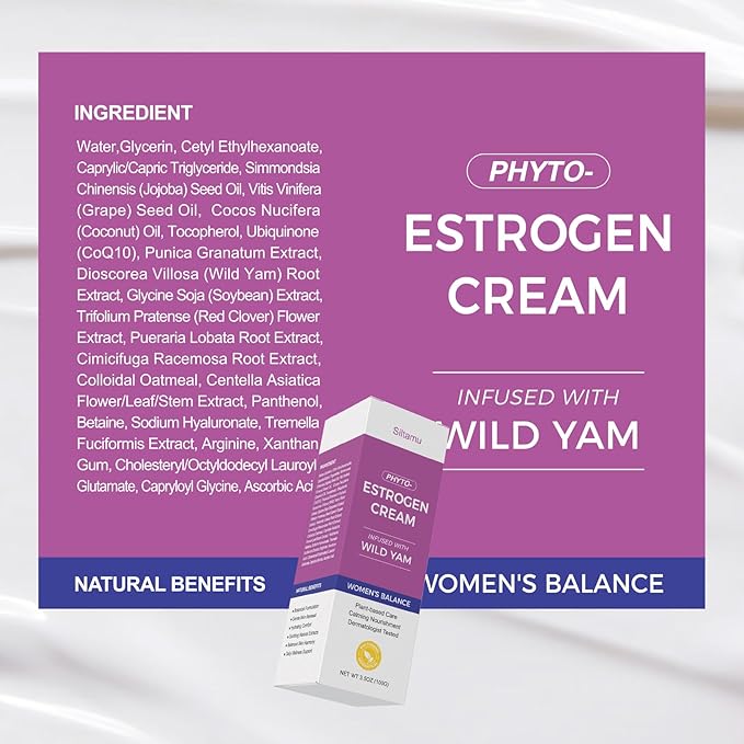 Estrogen Cream for Women Menopause Support – Phytoestrogen Moisturizer with Pueraria Mirifica, Soy Isoflavones & Shea Butter – Hydrating & Firming Skin Care, Dry Skin Relief 3.5 oz