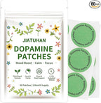 Dopamine Patches Extra Strength – Mood Support, Calm & Focus – Stress Relief with Mucuna & 5-HTP – Plant-Based, Vegan – 60 Patches (2 Month Supply)