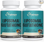 2400 MG Liposomal Glutathione Softgels, Max Absorption, Active Form L-Glutathione Reduced (GSH), with Hyaluronic Acid, Resveratrol, Master Antioxidants for Brain, Immune System, 120 Softgels