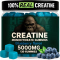 Creatine Monohydrate Gummies 5g Sugar Free Creatine with Vitamin B12 and L-Taurine | Muscle Growth for Men and Women | Low Calorie Formula 120 Gummies for 30 Servings, Blueberry