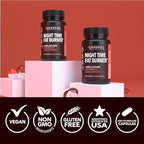 Night Time Fat Burner Metabolism Booster | Appetite Suppressant & Supplement to Support Weight Loss | 120 Weight Loss Supplement Pills for Men
