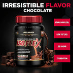 ALLMAX ISOFLEX Pure Whey Isolate Protein Powder - Gluten Free, Low Lactose, Sugar-Free - High-Protein, Clean, Keto-Friendly for Pre Post Workout Supplement for Women and Men | Chocolate, 2lb