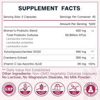 DRFOSTER Vaginal Probiotics for Women pH Balance with Prebiotics & Cranberry - Womens Probiotic Feminine Care Promote Healthy Vaginal Odor & Vaginal Flora, Support Gut Health & UTI - 90 Vegan Capsules