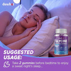 duwhot Glycine Gummies, 3g(3000 mg) Glycine Supplements for Sleep, Detox, Relax, Nerve Support, Blueberry Flavor, Sugar-Free, Vegan, Non-GMO, Gluten-Free, 120 Ct.
