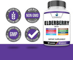 American Standard Supplements Elderberry Extract with Quercetin, Vitamin C, D3, Ginger, Zinc, Turmeric, Astragalus and Echinacea – 60 Capsules, 30 Servings
