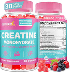 Creatine for Women, Creatine Monohydrate Gummies - No Bloating - Pre and Post Workout Chewables Supplement with Taurine & B6 - for Recovery, Strength, Energy & Booty, Performance, 60 Counts