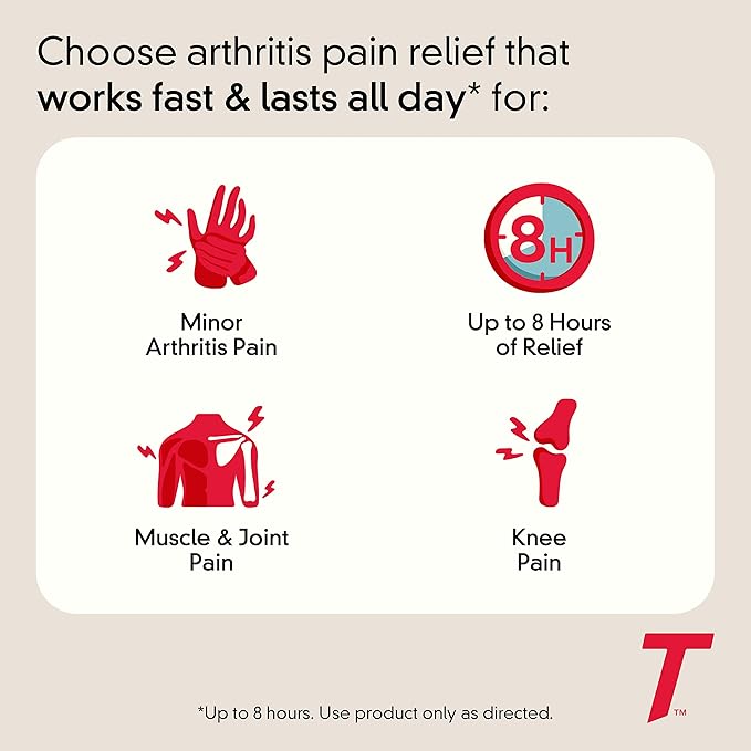 Tylenol 8 Hour Arthritis Pain Relief Extended-Release Tablets, 650 mg Acetaminophen, Joint Pain Reliever & Fever Reducer Medicine, Oral Pain Reliever for Arthritis & Joint Pain, 24 Count