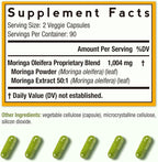 Doctor's Recipes Moringa, Complete Green Superfood, Natural Antioxidant Support, Non-GMO, 180 Vegan Caps, No Caffeine Soy Gluten