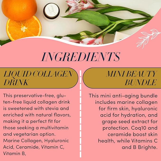 TAUT Premium Marine Collagen Drink 13,000mg Anti-Aging Formula, 24 Bottles (1.7oz Each) + Collagen Face Mask + 3 Powder Sachets Japan-Made Liquid Collagen for Skin, Hair & Joints
