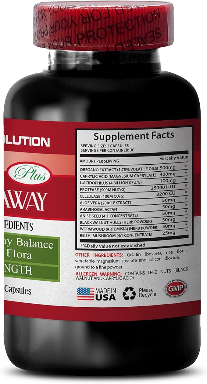 Natural immunity booster - CANDIDA AWAY PLUS - Candida formula, candida support kit, candida away extra strength, candida complex support, liver cleanse detox & repair supplement 3 Bot 180 Capsules