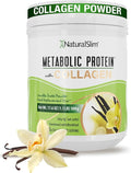 NaturalSlim Metabolic Protein Powder with Collagen, whey protein powder shake, Hydrolyzed Collagen with L-Glutamine for Metabolic Support, Digestion, Skin, Joints & Muscle, Low Carb 17.06 oz Vanilla
