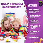Multivitamin for Kids - Complete Daily Children's Multi Vitamin Gummy Chew with Vitamin D, B Vitamins, Zinc & More - Energy, Memory Focus & Immune Health Support - Natural Berry Flavor - 60 Gummies