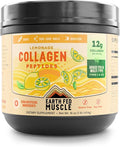 Earth Fed Muscle Lemonade Collagen Powder – Grass Fed Hydrolyzed Collagen for Women & Men - Healthy Bones, Skin & Hair - Types 1 & 3 Collagen Powder, 12g Per Serving, 33 Servings