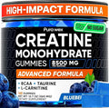 Creatine Monohydrate Gummies 8500mg Complex for Men & Women - Pre Workout Creatine Chews for Muscle Growth, Strength & Energy, Sugar Free, Vegan, Blueberry Flavor - 120 Count