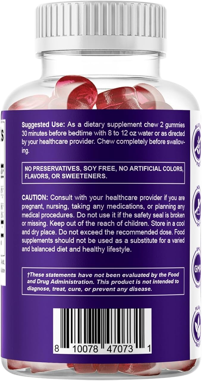 Vitamatic Melatonin Gummies for Kids & Adults - (2.5 mg 5 mg & 10 mg Doses) - 60 Vegan Gummies