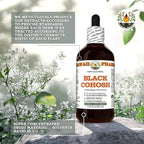 Black Cohosh (Cimicifuga Racemosa) Dry Root Glycerite, Made in Hawaii, Raw Materials, All Natural, Vegan, Lab Tested Alcohol-Free Liquid Extract - 4 fl.oz