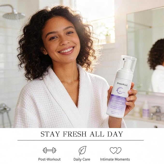 Feminine Foam Wash - pH Balanced Intimate Cleanser with Prebiotic Agave, Peony & Aloe. Soothing Odor Control & Daily Freshness for Sensitive Skin. Lavender Scent, 5 fl oz
