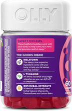 OLLY Sleep Gummy, 3 mg Melatonin, L-Theanine, Chamomile, Lemon Balm, Sleep Aid, Strawberry, 60 Count