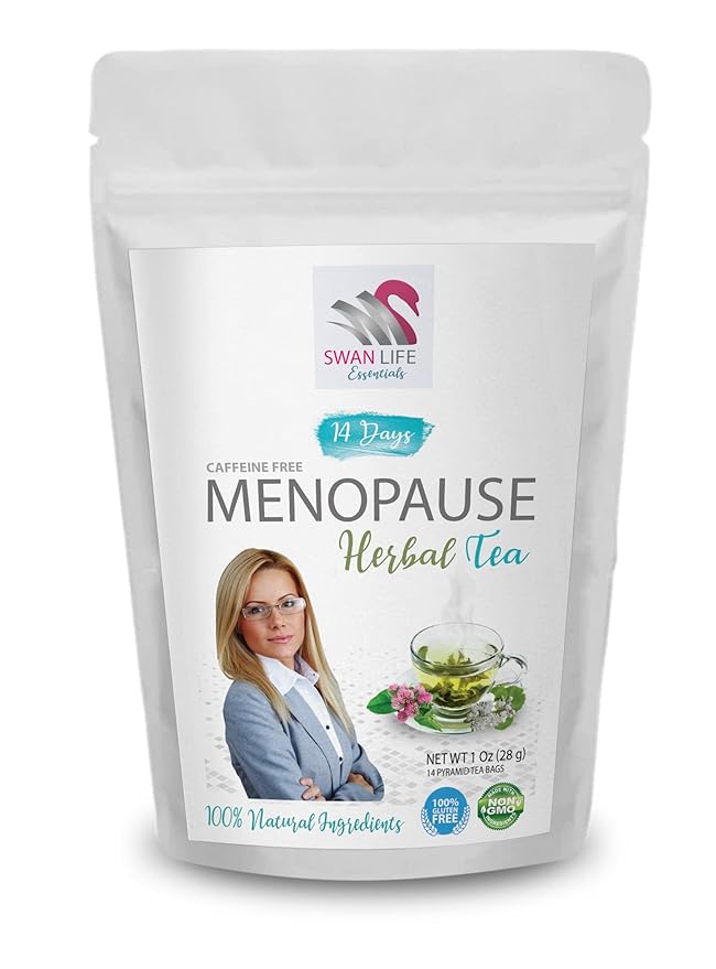 black cohosh for menopause - MENOPAUSE HERBAL TEA 14 days, caffeine free, black cohosh, gingko leaf, red clover herb, cinnamon chip, eleuthero, licorice - licorice root extract for menopause, 1 Bag
