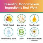 vH essentials Feminine Cleansing Wipes, 32 ct. 4 pk - pH Balanced, Prebiotics, Tea Tree & Aloe, Soothing Witch Hazel, Odor-Blocking Formula, Vaginal and Perianal Care, Alcohol, and Fragrance-Free