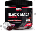 Force Factor Black Maca Gummies, 2-Pack, Black Maca Root to Enhance Male Vitality, Increase Energy & Strength, with BioPerine for Superior Absorption, Delicious Passion Berry Flavor, 120 Gummies