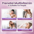 VivoNu 20 in 1 Prenatal Multivitamin, Prenatal Vitamins for Women, Vitamin C D3 K2 B6 B12, Folic Acid, Omega 3 DHA, Choline, Probiotic, Iron, Calcium, Zinc & Magnesium, 300 Softgels