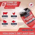 DRFOSTER Multi-Collagen-Peptide-Powder with Probiotics, 50 Servings of Hydrolyzed Collagen Peptides with Hyaluronic Acid, Biotin & Multivitamins - Supports Skin, Hair, Nails Health