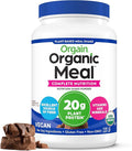 Orgain Organic Vegan Meal Replacement Protein Powder, Creamy Chocolate Fudge - 20g Plant Based Protein, Gluten Free, Dairy Free, Lactose Free, Soy Free, No Sugar Added, For Smoothies & Shakes - 2.03lb