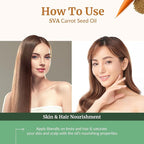 SVA Carrot Seed Oil - 1 Fl Oz – 100% Natural Cold Pressed Carrot Oil - for Face, Skin Care, Hair Care, Scalp Massage & Body Massage – Carrier Oil with Dropper