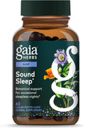 Gaia Herbs Sound Sleep - Sleep Support Supplement - Herbal, Plant-Powered Support for Calm & Relaxation* - Valerian Root, Passionflower & More - 60 Vegan Liquid Phyto-Capsules (20 Servings)