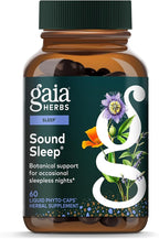 Gaia Herbs Sound Sleep - Sleep Support Supplement - Herbal, Plant-Powered Support for Calm & Relaxation* - Valerian Root, Passionflower & More - 60 Vegan Liquid Phyto-Capsules (20 Servings)