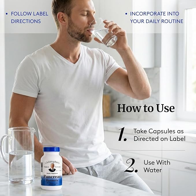 Christopher's Original Formulas Pancreas Formula - Pancreas Cleanse Detox & Repair - Probiotics for Digestive Health - Pack of 5