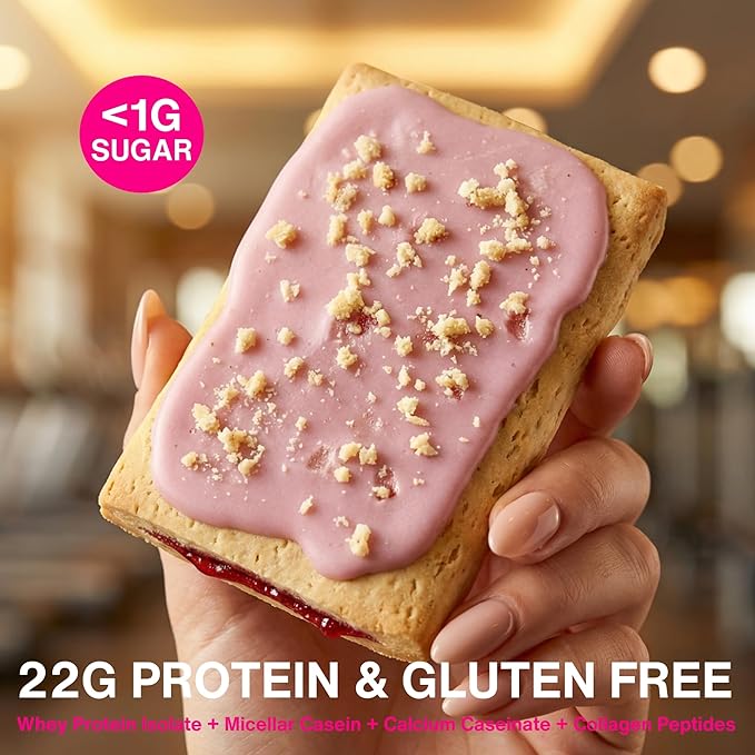 Legendary Foods 22g Protein Pastry 0g Added Sugar, Low Carb, Gluten Conscious, Keto Snack, Ideal for Glucose Management, Includes Whey Protein Isolate, 8 Pack Cherry Crumble