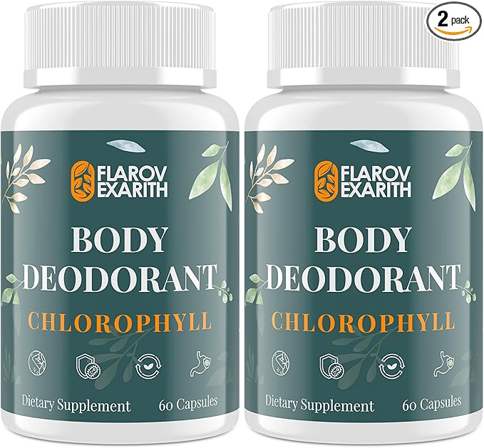 Women's Body Deodorizing Supplement – Chlorophyll Capsules for Body Odor, Fresh Breath & Gut Detox, for Social Confidence – Vegan with Matcha Green Tea, Apple Cider Vinegar