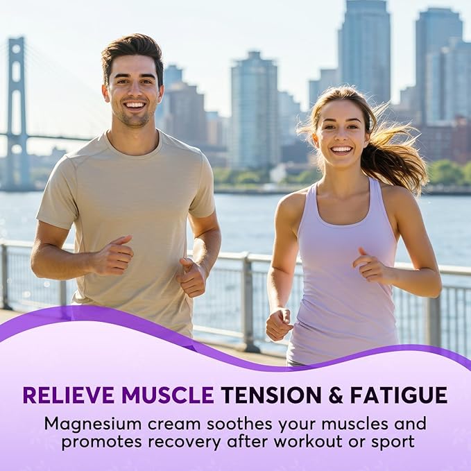 Topical Magnesium Lotion Cream for Sleep: Natural Magnesium Body Butter for Sweet Sleep/Leg Cramps/Feet/Arms/Muscle Pain Relaxation - Calm Moisturizing Day and Nightime Cream for Women and Men 4 oz