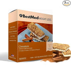 BestMed - High Protein Nutrition Bar - Low-Carb, 15g Protein, Low Sugar, Low Calorie, Meal Replacement Bar (Cinnamon, 1 Box - 7 Count)