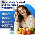 L-Theanine Gummies, l'theanine 400mg with Ashwagandha, GABA, 5HTP,L-Theanine Chewable Supplement for Relax, Zzz & Focus Support, Vegan, Lemon Flavor, 60 Counts