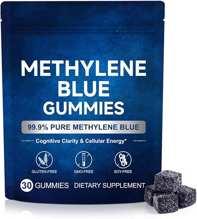 Methylene Blue Gummies 30 Count - Gluten Free & Non-GMO - Easy Gummy Format