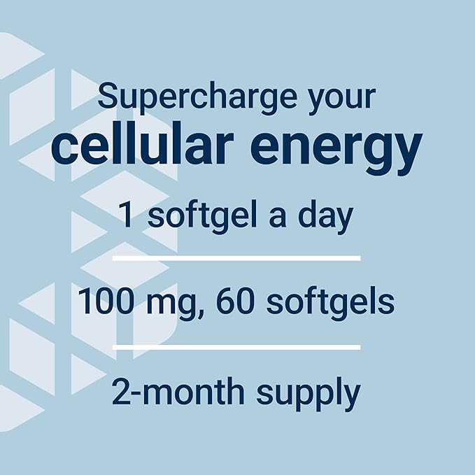 Life Extension Super Ubiquinol CoQ10 with Enhanced Mitochondrial Support, Potent Heart Health & Cellular Energy Production Support, Ultra-absorbable, Gluten-Free, Non-GMO, 100 mg, 60 softgels
