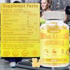 HMB and Leucine Gummies, with 3000mg HMB and L-Leucine Supplement for Muscle Recovery, Muscle Mass & Improve Endurance, for Men & Women, Non GMO, Vegan,Gluten Free, Lemon Flavor, 120 Gummies