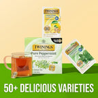 Twinings Peppermint with Probiotics Herbal Tea, 18 Count (Pack of 6), Supports Healthy Digestion, Naturally Caffeine-Free, Enjoy Hot or Iced, 96 Teabags